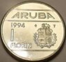Large Gem Unc Aruba 1994-U Florin~Edge Inscription~GOD ZIG MET ONS - £5.48 GBP