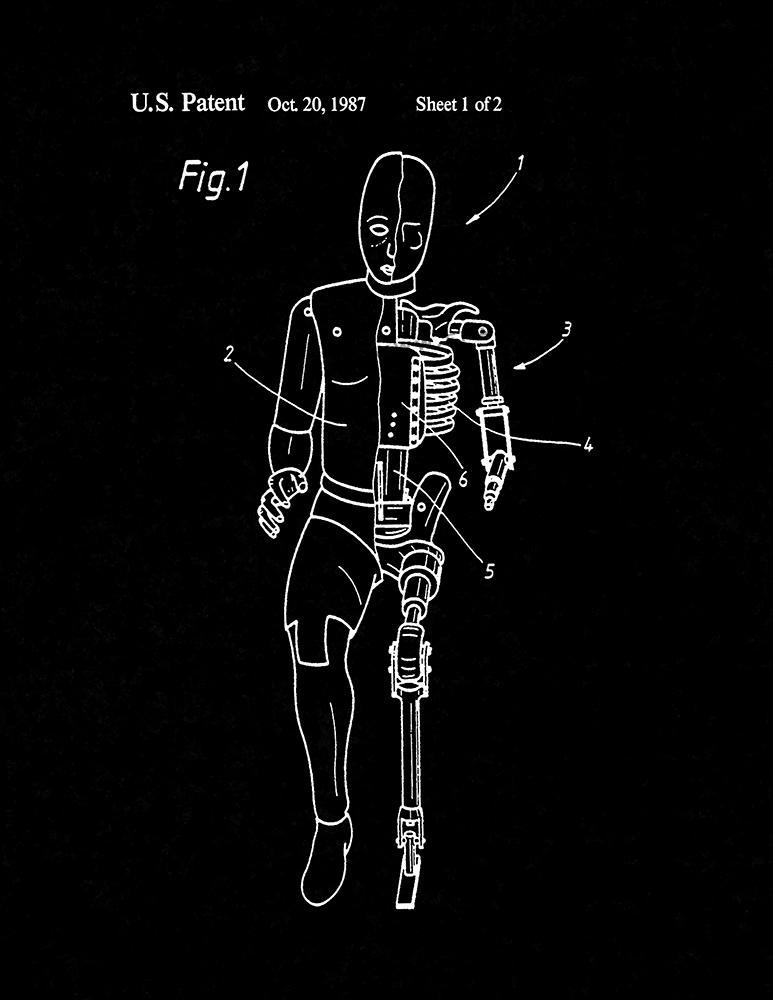 Car Crash Test Dummy Patent Print - Black Matte