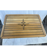 Folding Teak Table Top 26.8/13.4x39.4 Inch Rectangular Star Inlay Marine... - $1,303.42 CAD+
