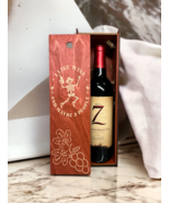 Engraved Wood Wine Box I love the Wine And May Be other 3 People Home Dé... - $649.56 MXN