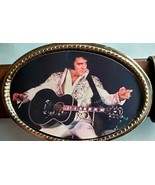 ELVIS PRESLEY &quot;The King&quot; Photo  Epoxy PHOTO MUSIC BELT BUCKLE - $17.77