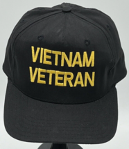 Vietnam Veteran Mens Trucker Hat Cap SnapBack Black Adjustable Made In USA - $17.37
