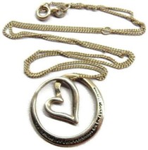 16 +2&quot; Sisters Necklace Open Infinity Heart Patina Vintage Sterling Silver 925 - £33.04 GBP