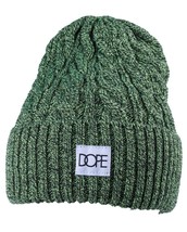 Dope Couture Yellow/Green Black Cable Knit Cuff Fold Beanie Winter Hat NWT - £18.05 GBP