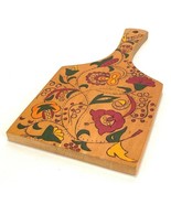 Painted Wooden Decorative Cutting Board-Floral-Russian-Vintage 1979-15.5... - £22.15 GBP