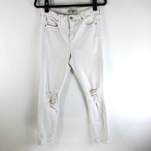 Topshop Moto Womens Jeans Jamie Skinny Distressed Stretch White 30 - £15.13 GBP
