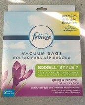 Febreze Bissell Style 7 Vacuum Bags Powerforce Powerlifter Cleanview 3 Bags - £9.48 GBP