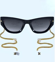 NEW Loom and Pearl All Eyes on You Armless Chain w Bead Charms Black Sunglasses - £51.39 GBP