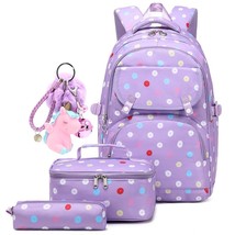 School Backpack for Girls Backpack with Lunch Box Teen Girl Backpack Set Cute Sc - £59.52 GBP