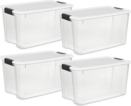 Sterilite 19889804 70 Quart/66 Liter Ultra Box Clear With A White, Containers. - £61.52 GBP