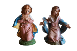 Vtg Christmas Nativity Hard Plastic Lot Italy Mary Kneeling Praying 3.25... - $12.95