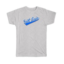 Saint Lucia : Gift T-Shirt Flag Varsity Script Baseball Beisbol Country Pride - £19.58 GBP