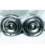 2x Mopar 1734182 1957 Chrysler Imperial Stainless Steel 14&quot; Hubcaps For ... - $103.47