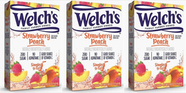 3-PK Welch&#39;s Strawberry Peach Drink Mix Zero Sugar Aspartame Free SAME-DAY SHIP - £8.17 GBP