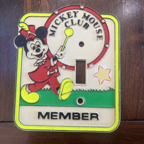 Vintage Disney Mickey Mouse Club Member Light Switch Plate Cover Glow In Dark - $7.85