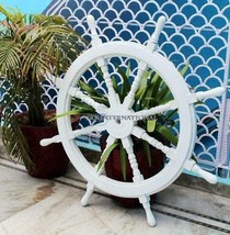 36&quot; Inch Wooden Brass Finished Ship Boat Steering Wheel Nautical Pirate ... - £120.18 GBP