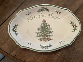 Spode Christmas Tree Bless this Home /Oval Tray/New In Box/porcelain/Christmas - £17.15 GBP