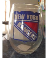 New York NY Rangers Inspired Stemless 21 Oz Red or White Wine Glass - £9.23 GBP