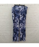 Peace and Pearls Pants Womens XXL Blue Tye Die Wide Leg High Waist Smock... - $24.99