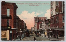 Postcard Washington Street Looking North From South Street Vicksburg Mississippi - £14.72 GBP