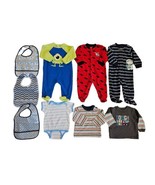 9PC Mixed Lot Fall/Winter Clothing Infant Baby Boys Size 6-9 Mos Sleeper... - $11.99