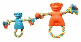 Braided Rope Monkey Dog Toy Tough Rubber Throw Chew Tug Colors Vary Choose Size  - £17.11 GBP