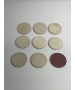 Vintage Lot of 9 Wooden Poker Chips Estate Find White Red KG JD - $20.36 CAD