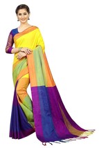 saree with ready made blouse Maroon new stiched blouse banarasi cotton silk sari - £28.40 GBP