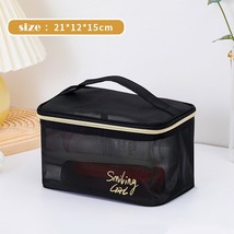 1pc Black  Women&#39;S Cosmetic Bag Transparent Travel Comsetics Brushes Organizer B - £45.83 GBP