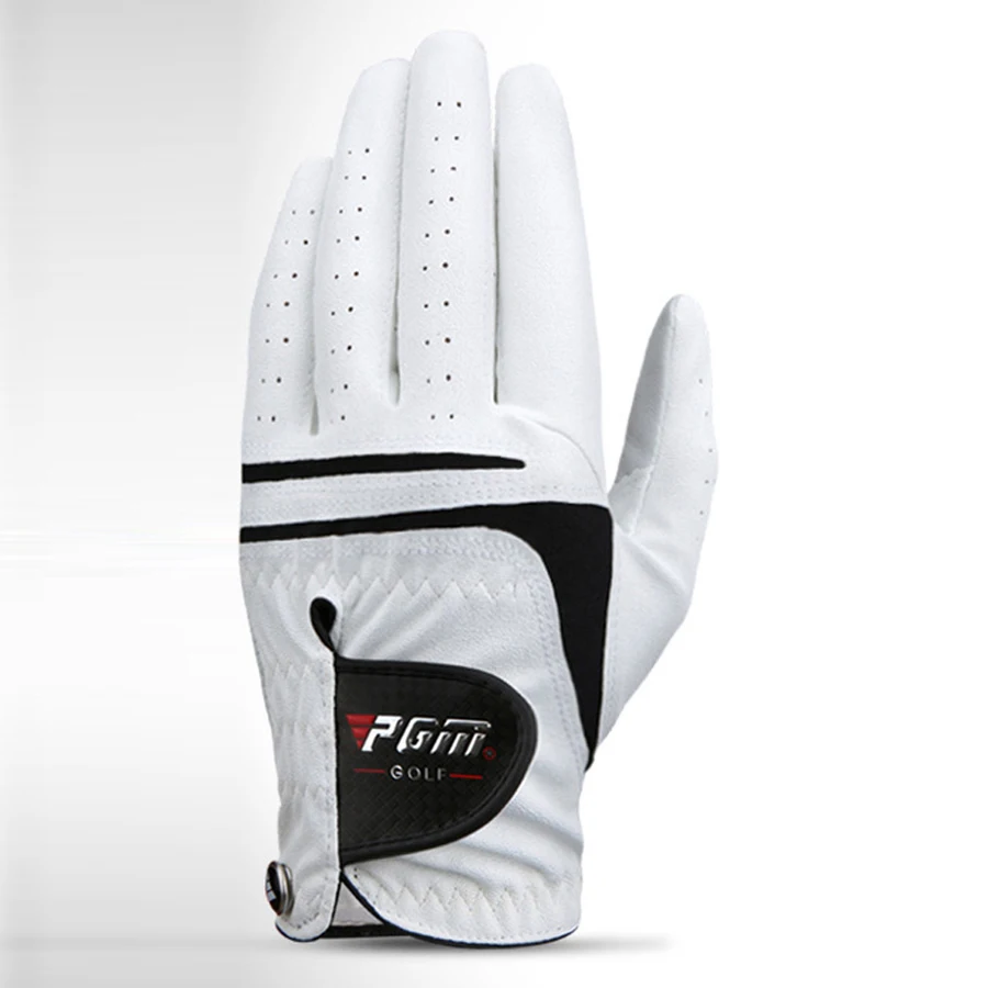 Pgm golf gloves sheepskin genuine pu leather glove left right hand 1 pc with golf ball thumb200