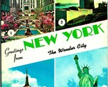 Greetings from New York NYC The Wonder City Multiview Plastichrome Postc... - $2.92