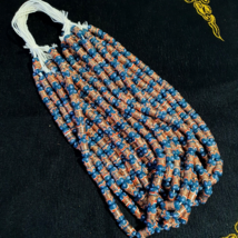 Cuentas de vidrio de aventurina de lujo azul vintage Strand 17x7,5 mm - $662.32 MXN