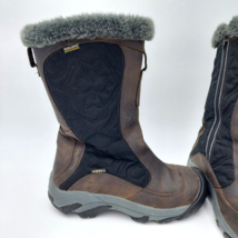 Keen Betty II Snow Boots Women&#39;s 7 200G Insulation Fleece Side Zip Brown Quilted - £38.13 GBP