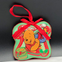 Winnie Pooh Christmas Ornament Walt Disney Figurine Vintage Glass Holiday Ribbon - £14.20 GBP