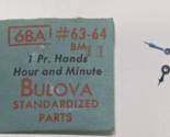 NOS Genuine Bulova 6BA BM 11 - HR/MIN Watch Hands Set/Pair #63-64 Blue -... - $12.86