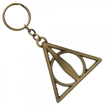 Harry Potter The Deathly Hallows Logo Metal Key Chain NEW UNUSED - £6.25 GBP