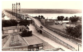 Meridian Highway Bridge Yankton Missour River South Dakota RPPC Postcard 1929 - £12.19 GBP