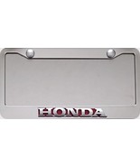HONDA 3D CHROME -RED SCRIPT  ( not printed or decal) STAINLESS STEEL FRAME - $29.00
