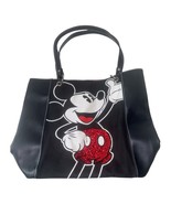 Mickey Mouse Shoulder Tote Bag Walt Disney Purse Black Red Vintage - $38.41 CAD