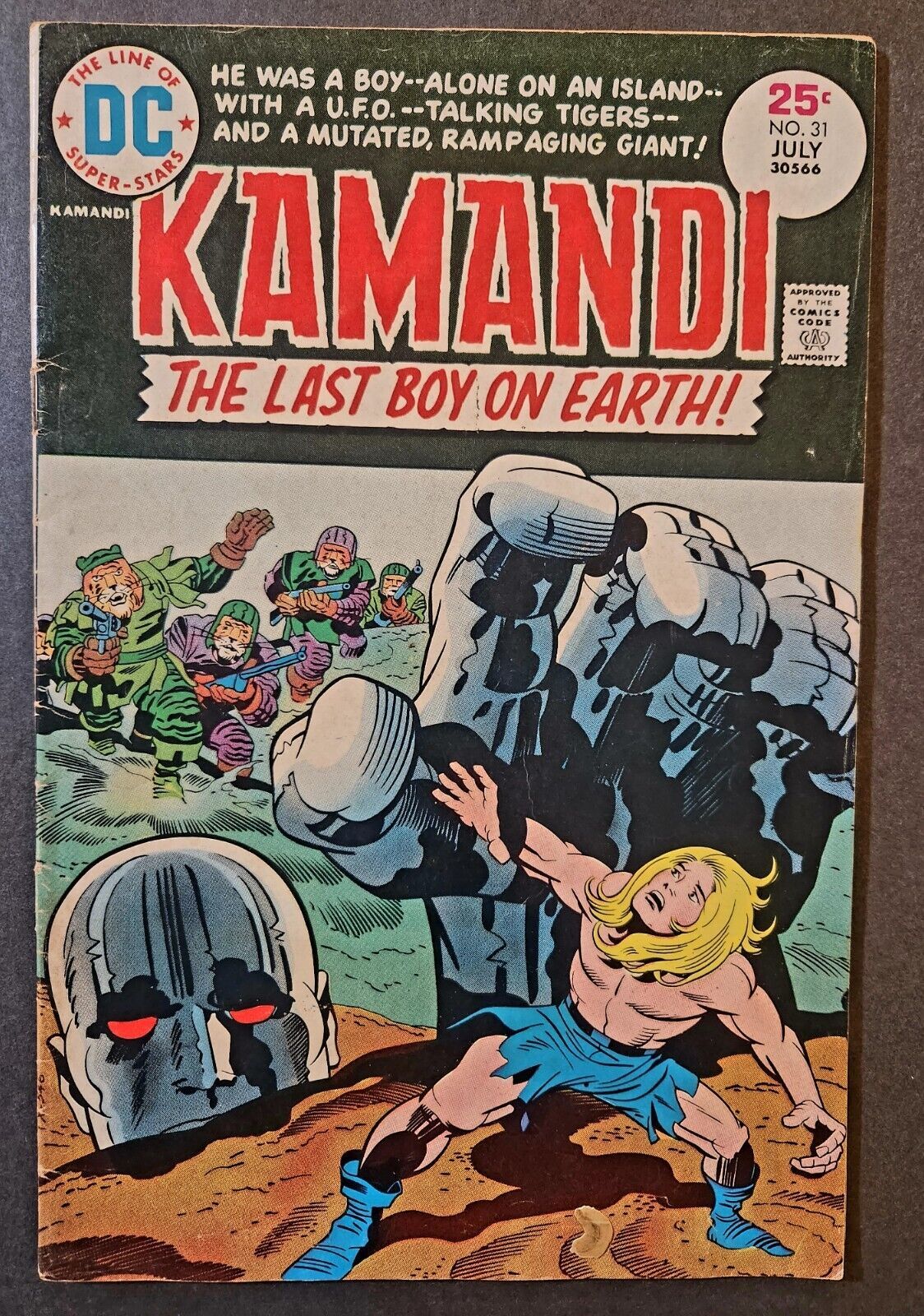 KAMANDI: THE LAST BOY ON EARTH #31 DC COMICS 1975 MUTATED GIANT! FN 6.0 - $4.00