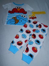 Baby Pajamas Cookie Monster Size 12 Months Sesame Street Sleep Outfit Elmo NEW - £13.88 GBP