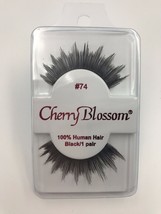 CHERRY BLOSSOM EYELASHES MODEL# 74 100% HUMAN HAIR BLACK 1 PAIR PER EACH PK - £1.48 GBP+