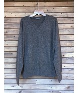 Mens large crossover v neck 100% extra fine merino wool color is charcoal  - $1,900.68 MXN