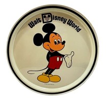 Walt Disney World 1970s Mickey Mouse Metal Tin Tray Serving Plate Souvenir Vntge - $15.85