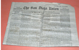 The San Diego Union Vintage Newspaper 1890 Bismarck Resignation - $59.99