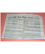 The San Diego Union Vintage Newspaper 1890 Bismarck Resignation - $59.99