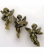 Vintage Cherubs Wall Decor Metal Angels Music Instrument Figures Golden ... - $407.72 MXN