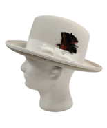 Vtg. Americana J Hats Designer Collection 100% Wool White Fedora - Size:... - $49.97