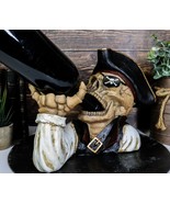 Ahoy Bootleg Rum Gold Tooth Pirate Captain Hook Skeleton Wine Holder Fig... - €38,72 EUR
