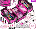 62 Pcs Kids Makeup Kit For Girl, Washable Play Makeup Toys Set For Dress... - £43.27 GBP